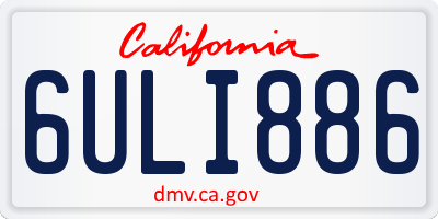 CA license plate 6ULI886