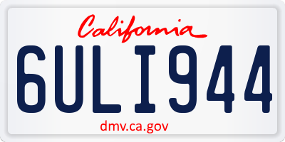 CA license plate 6ULI944