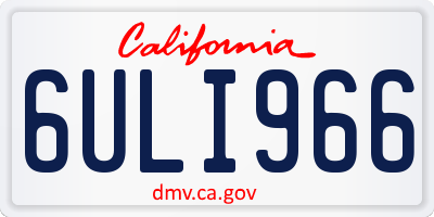 CA license plate 6ULI966