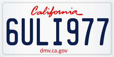 CA license plate 6ULI977