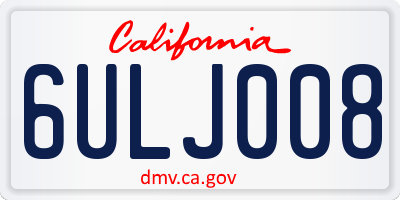 CA license plate 6ULJ008