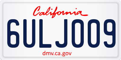 CA license plate 6ULJ009
