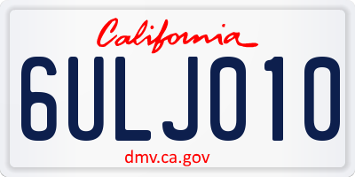 CA license plate 6ULJ010