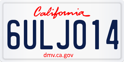 CA license plate 6ULJ014