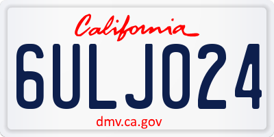 CA license plate 6ULJ024