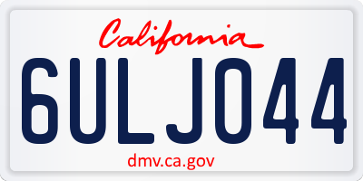 CA license plate 6ULJ044