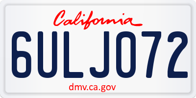 CA license plate 6ULJ072