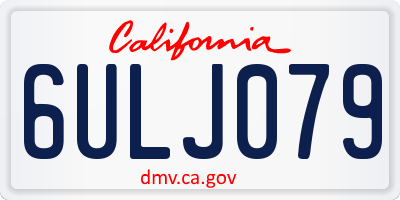 CA license plate 6ULJ079