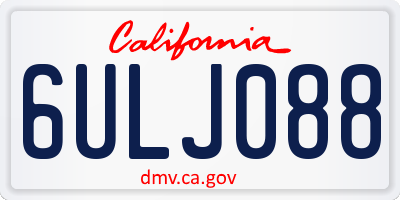 CA license plate 6ULJ088