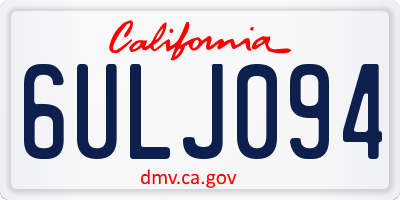 CA license plate 6ULJ094