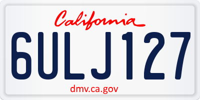 CA license plate 6ULJ127