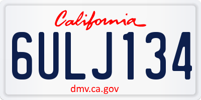 CA license plate 6ULJ134