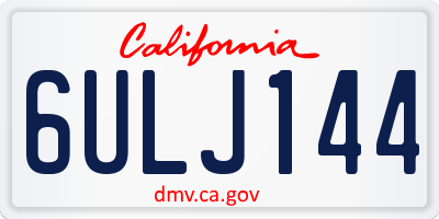 CA license plate 6ULJ144