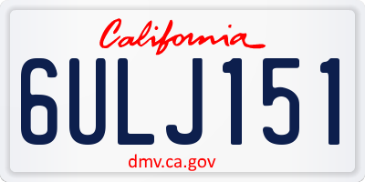 CA license plate 6ULJ151