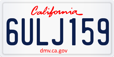CA license plate 6ULJ159