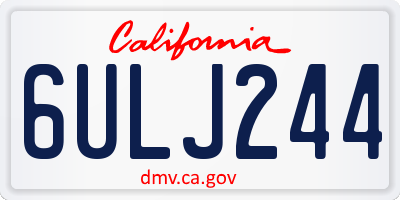 CA license plate 6ULJ244