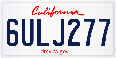 CA license plate 6ULJ277