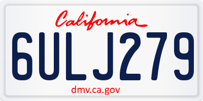 CA license plate 6ULJ279