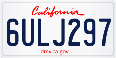 CA license plate 6ULJ297