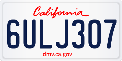 CA license plate 6ULJ307