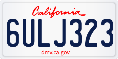 CA license plate 6ULJ323