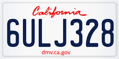 CA license plate 6ULJ328