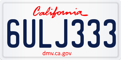 CA license plate 6ULJ333