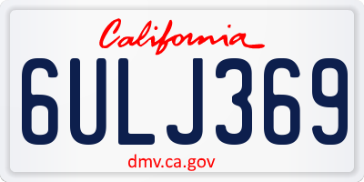 CA license plate 6ULJ369