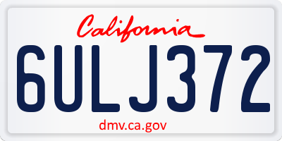 CA license plate 6ULJ372
