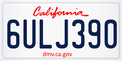 CA license plate 6ULJ390