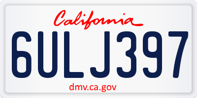 CA license plate 6ULJ397