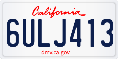 CA license plate 6ULJ413