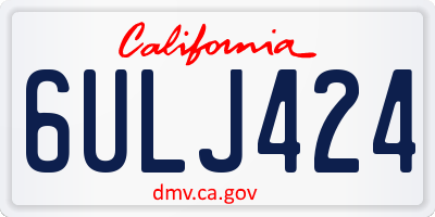 CA license plate 6ULJ424
