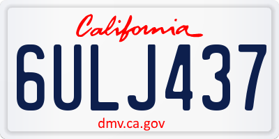 CA license plate 6ULJ437
