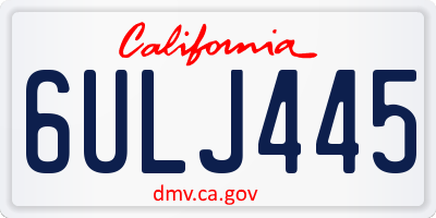 CA license plate 6ULJ445