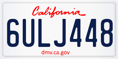 CA license plate 6ULJ448