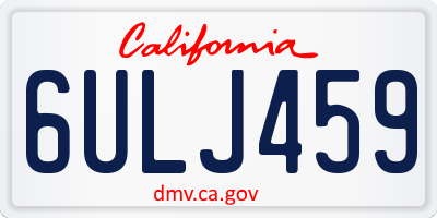 CA license plate 6ULJ459