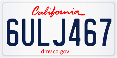 CA license plate 6ULJ467