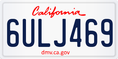 CA license plate 6ULJ469