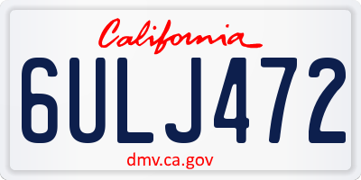 CA license plate 6ULJ472