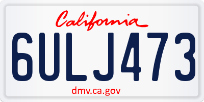 CA license plate 6ULJ473
