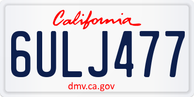 CA license plate 6ULJ477