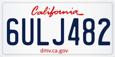 CA license plate 6ULJ482