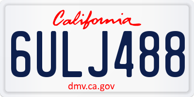 CA license plate 6ULJ488