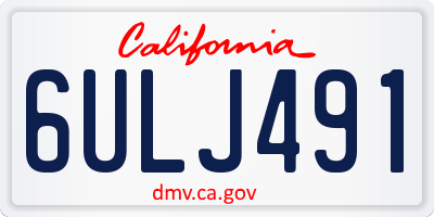 CA license plate 6ULJ491
