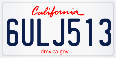 CA license plate 6ULJ513
