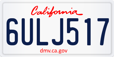 CA license plate 6ULJ517