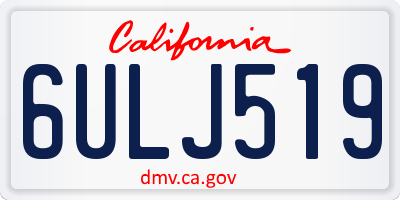 CA license plate 6ULJ519