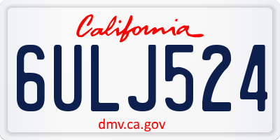 CA license plate 6ULJ524