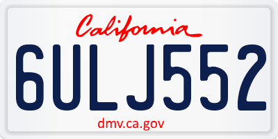 CA license plate 6ULJ552